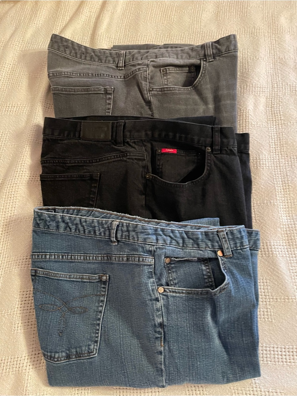 CHAPS madden straight leg women’s Jeans Trio Pack - Blue, Black, and Gray